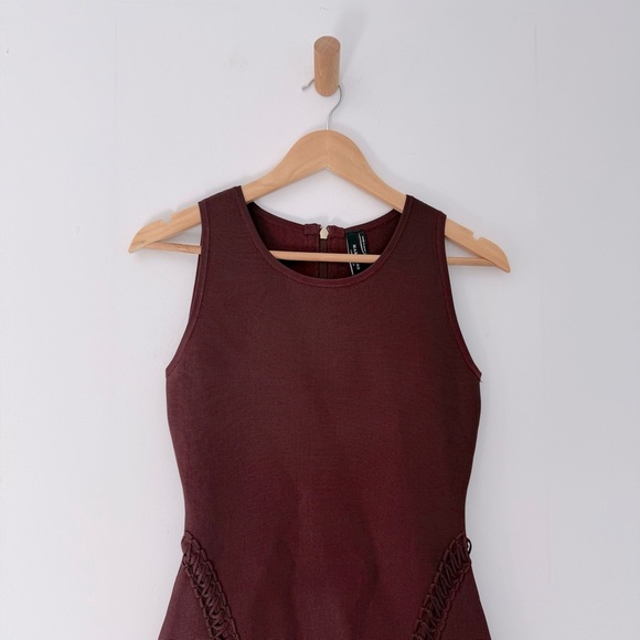 Vintage Y2K Marciano burgundy maroon sleeveless bodycon bandage dress - Medium - Picture 7 of 7